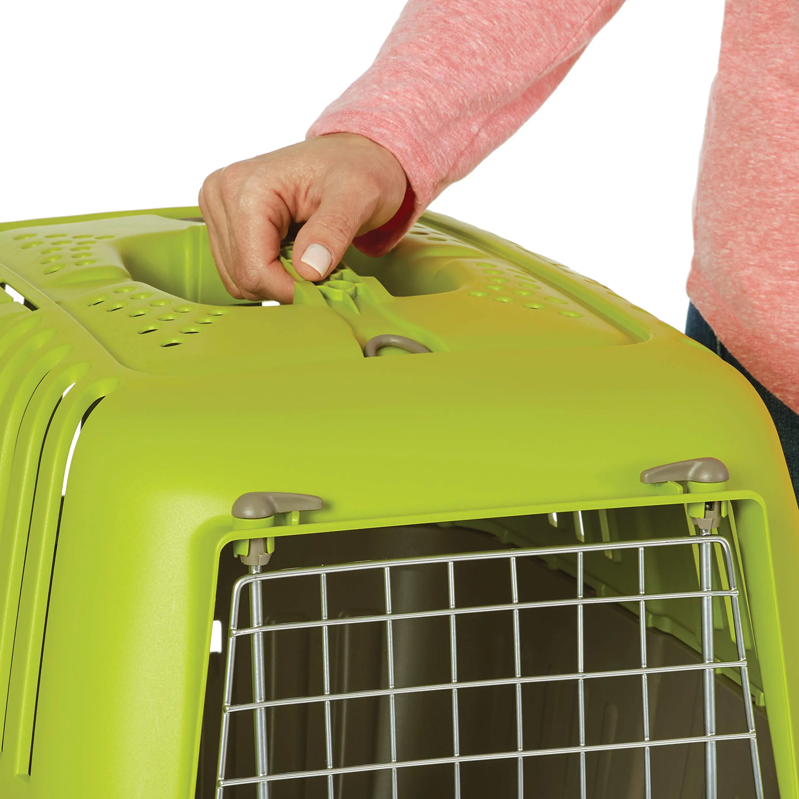 Midwest Spree Hard-Sided Travel Cat and Dog Kennel Carrier - Green - 24" X 15.5" X 15" Inches