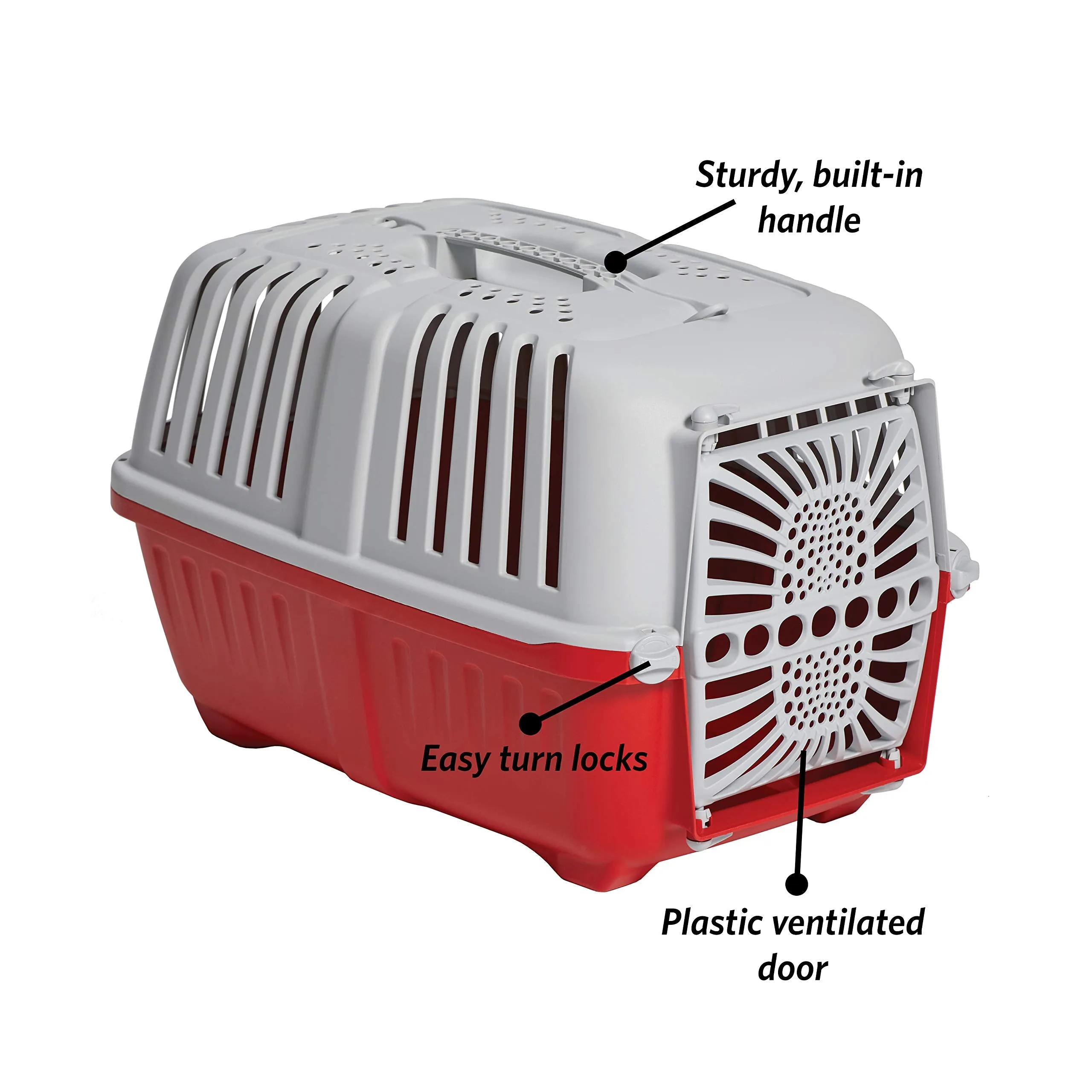 Midwest Spree Hard-Sided Travel Cat and Dog Kennel Carrier - Red - 22" X 14" X 14" Inches