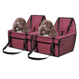 NNEAGS 2X Waterproof Pet Booster Car Seat Breathable Mesh Safety Travel Portable Dog Carrier Bag