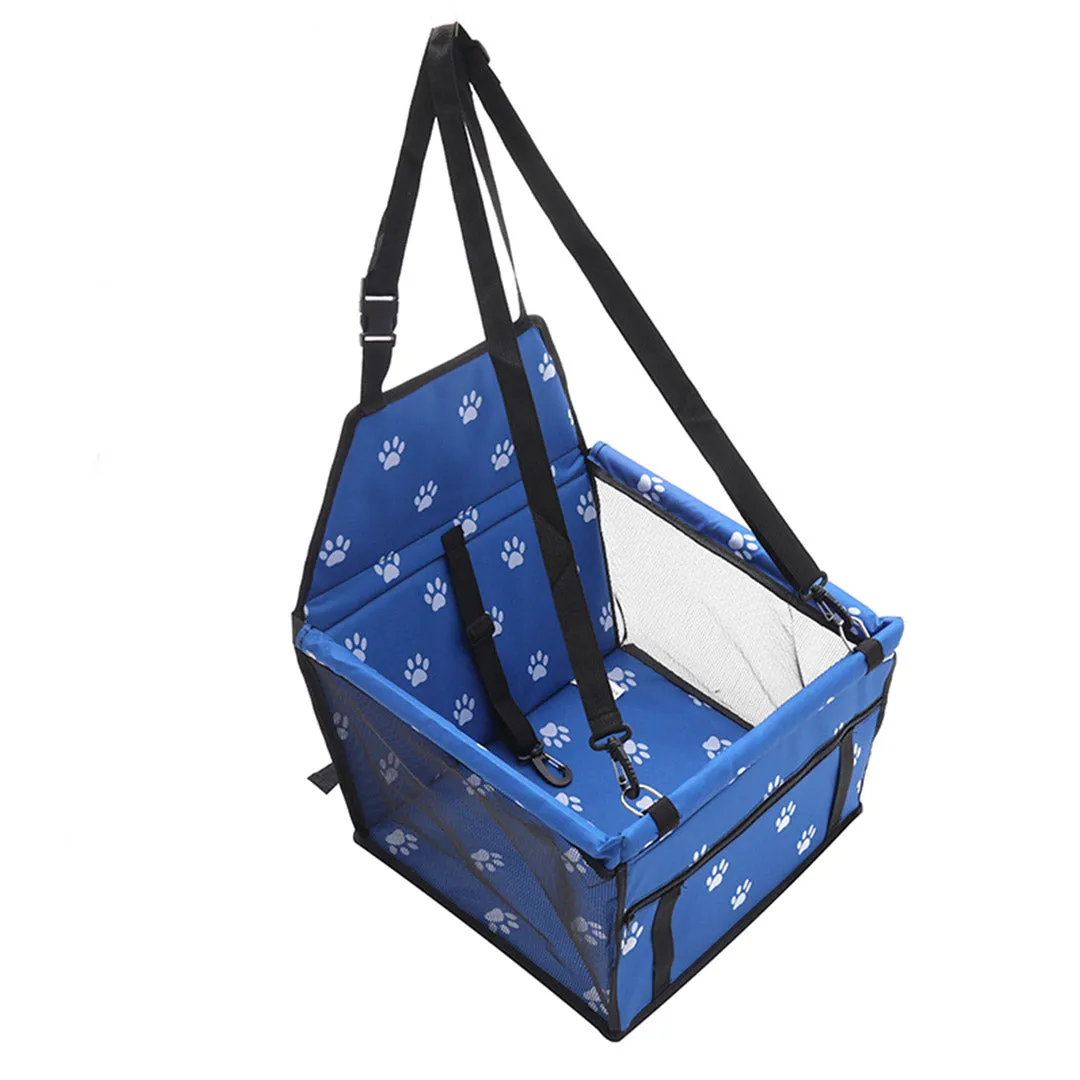 NNEAGS Waterproof Pet Booster Car Seat Breathable Mesh Safety Travel Portable Dog Carrier Bag Blue