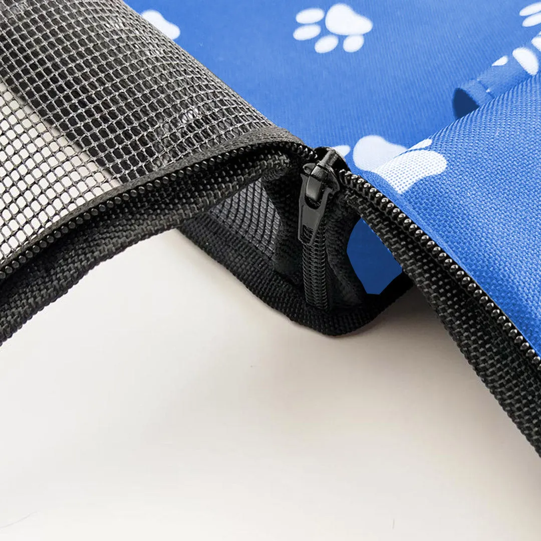 NNEAGS Waterproof Pet Booster Car Seat Breathable Mesh Safety Travel Portable Dog Carrier Bag Blue