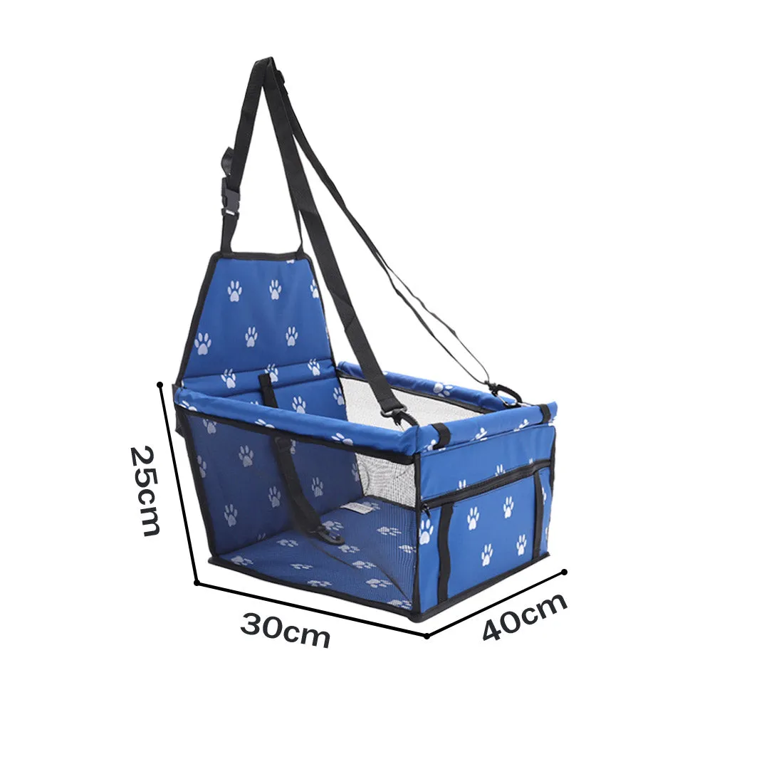 NNEAGS Waterproof Pet Booster Car Seat Breathable Mesh Safety Travel Portable Dog Carrier Bag Blue