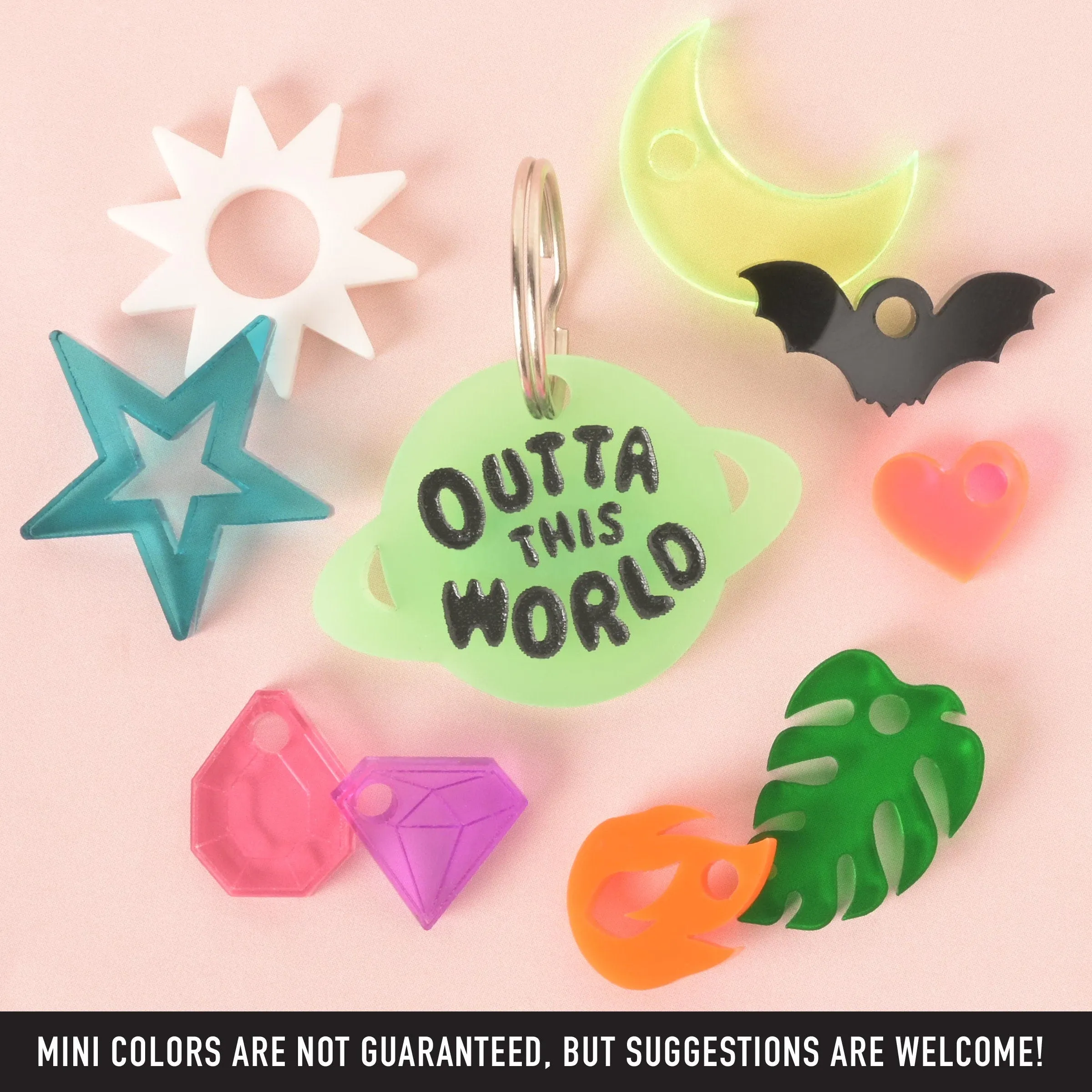 Outta This World, Glow in the Dark, Saturn Space Planet Personalized Pet Tag