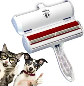 PANDUS Pet Hair Remover & Reusable Lint Roller for Cat and Dog Hair Remover, Couch, Carpet, Clothing (Red)