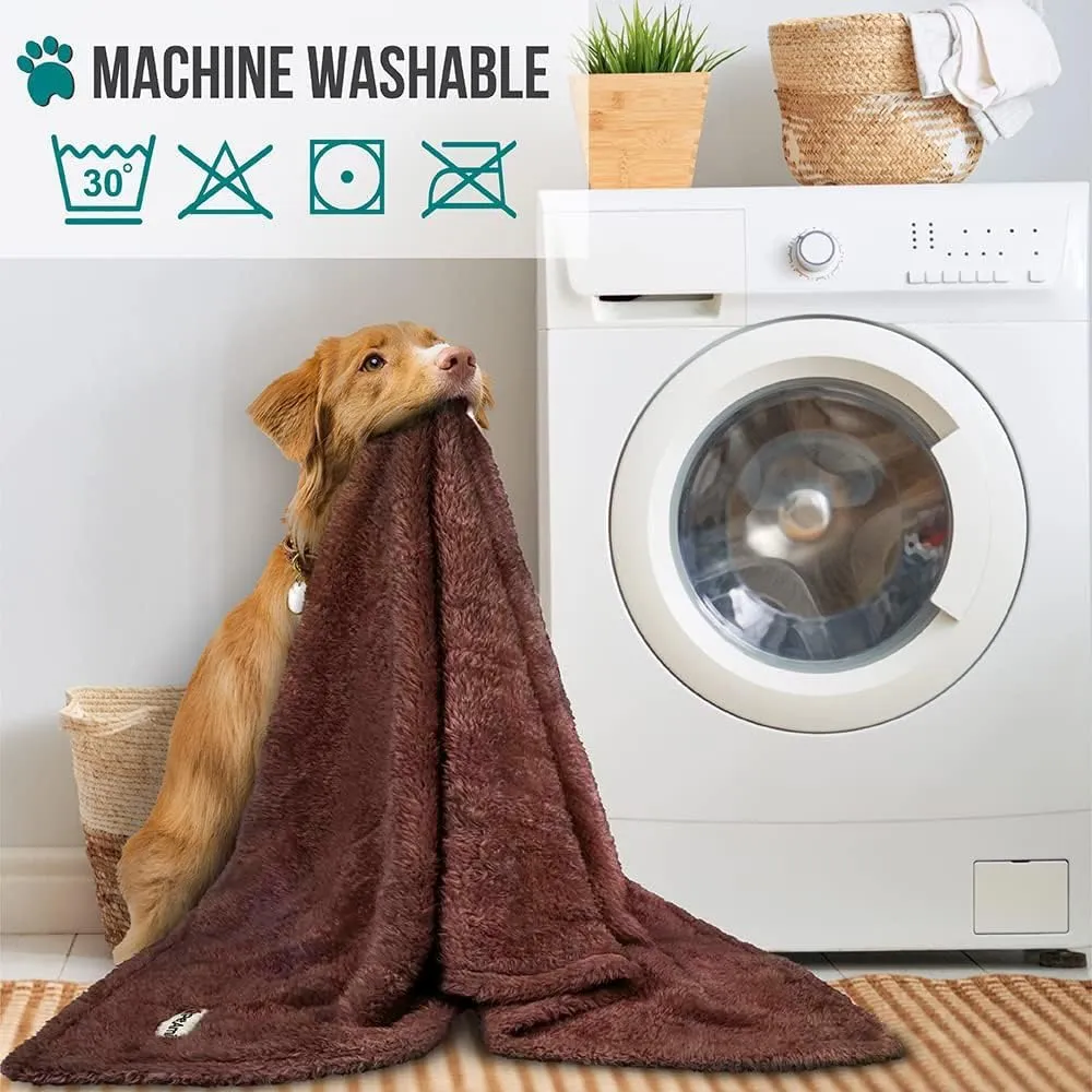 PetAmi Dog Blanket for Small Medium Dogs Brown, Fluffy Soft Puppy Blanket, Sherpa Fleece Cat Blanket for Kitten Doggie, Calming Pet Blanket Throw for Couch Sofa Bed Washable, Medium 29x40