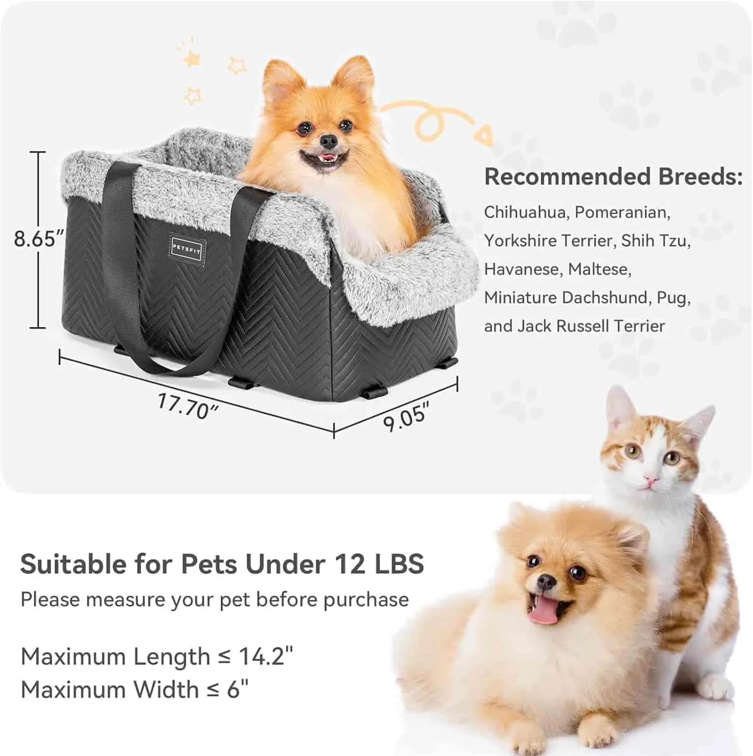PETSFIT Center Console Dog Car Seat