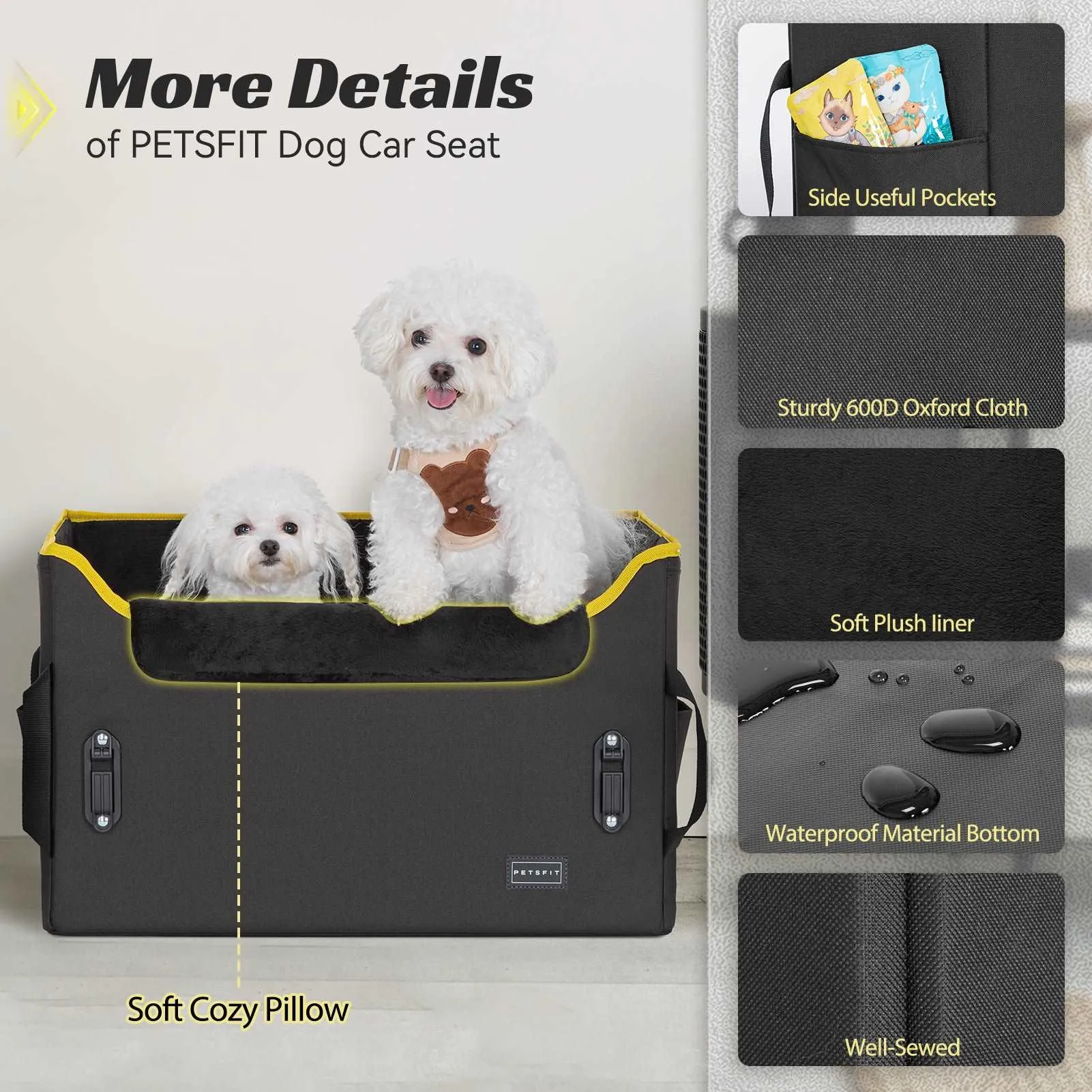 PETSFIT Dog  Car Booster Seat for Medium Dogs