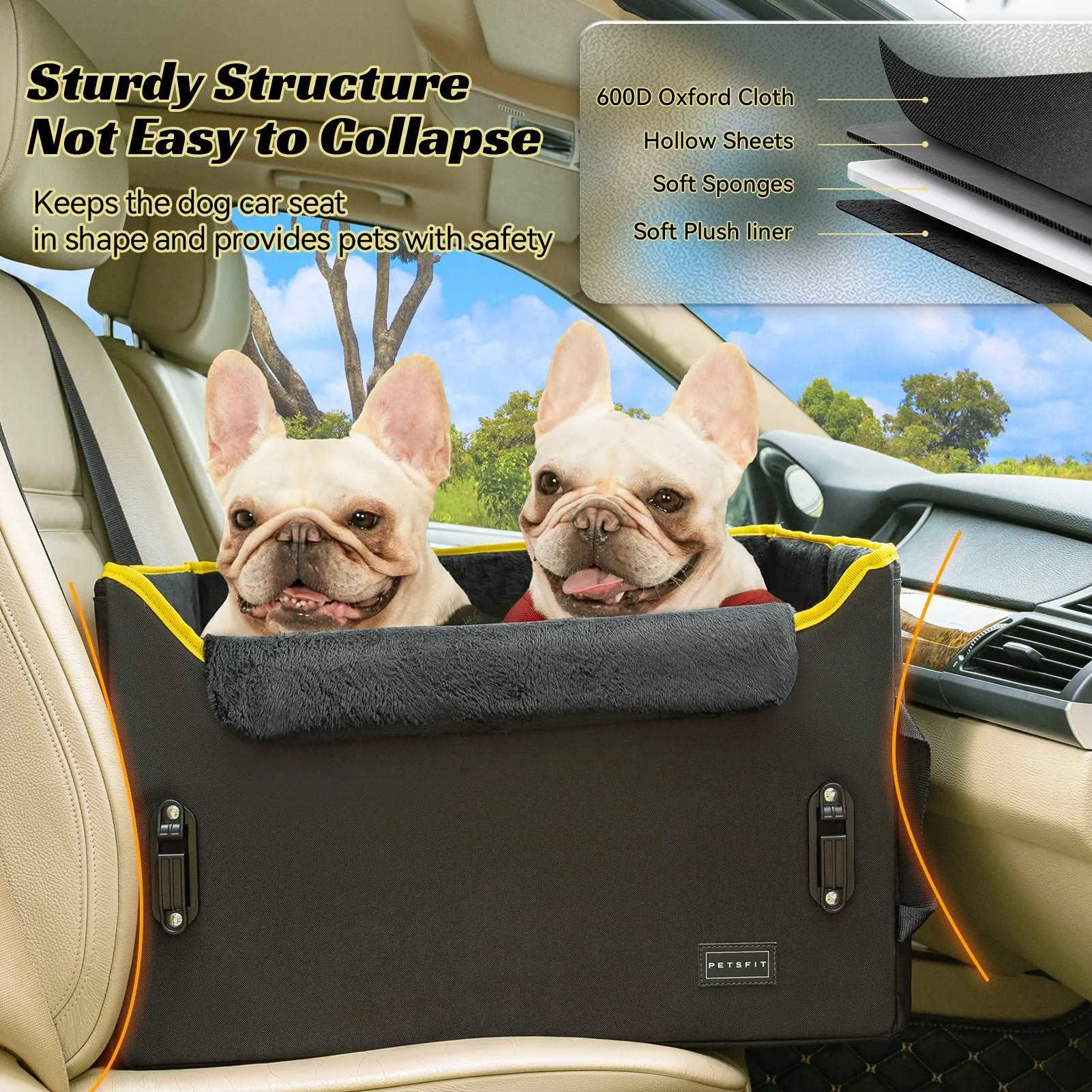 PETSFIT Dog  Car Booster Seat for Medium Dogs
