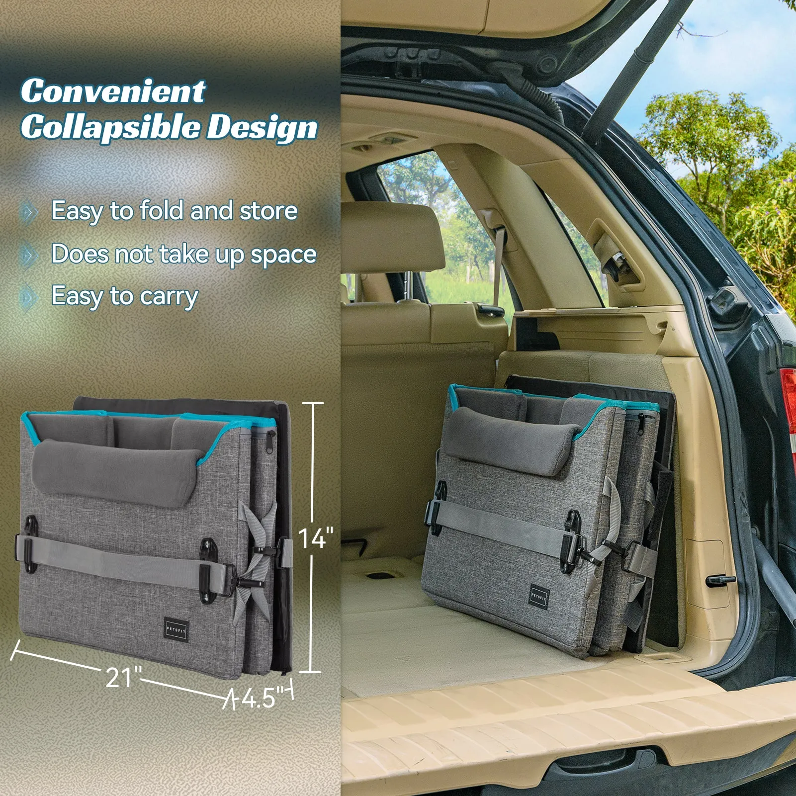 PETSFIT Dog  Car Booster Seat for Medium Dogs