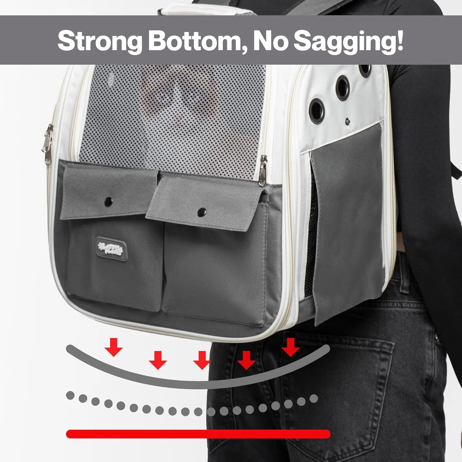 Portable Cat Carrier Backpack  Soft-Sided Travel Pet Backpack for Cats & Small Dogs, Breathable & Comfortable Bag Pet Carrier for Kittens & Puppies, Airline Friendly Pet Travel Carrier (Grey)