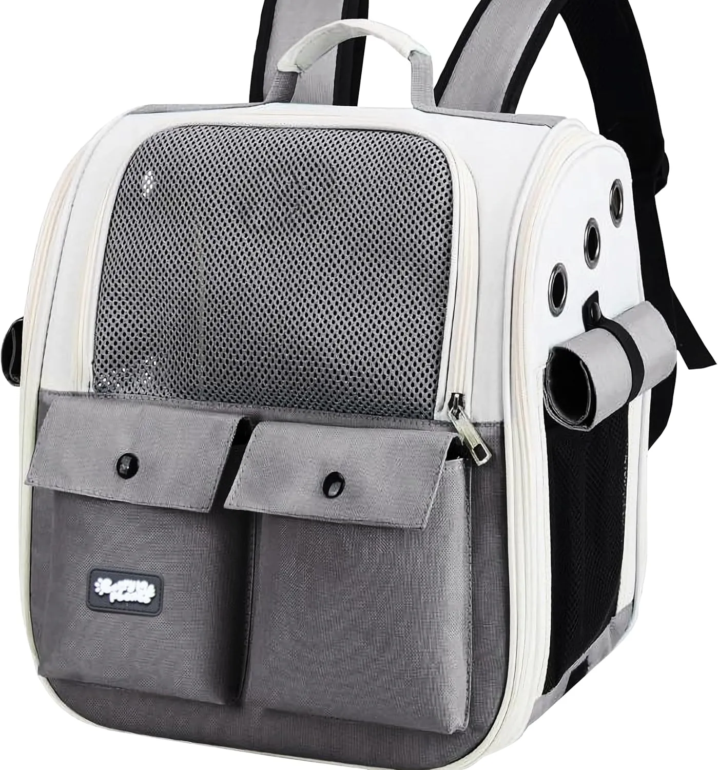 Portable Cat Carrier Backpack  Soft-Sided Travel Pet Backpack for Cats & Small Dogs, Breathable & Comfortable Bag Pet Carrier for Kittens & Puppies, Airline Friendly Pet Travel Carrier (Grey)