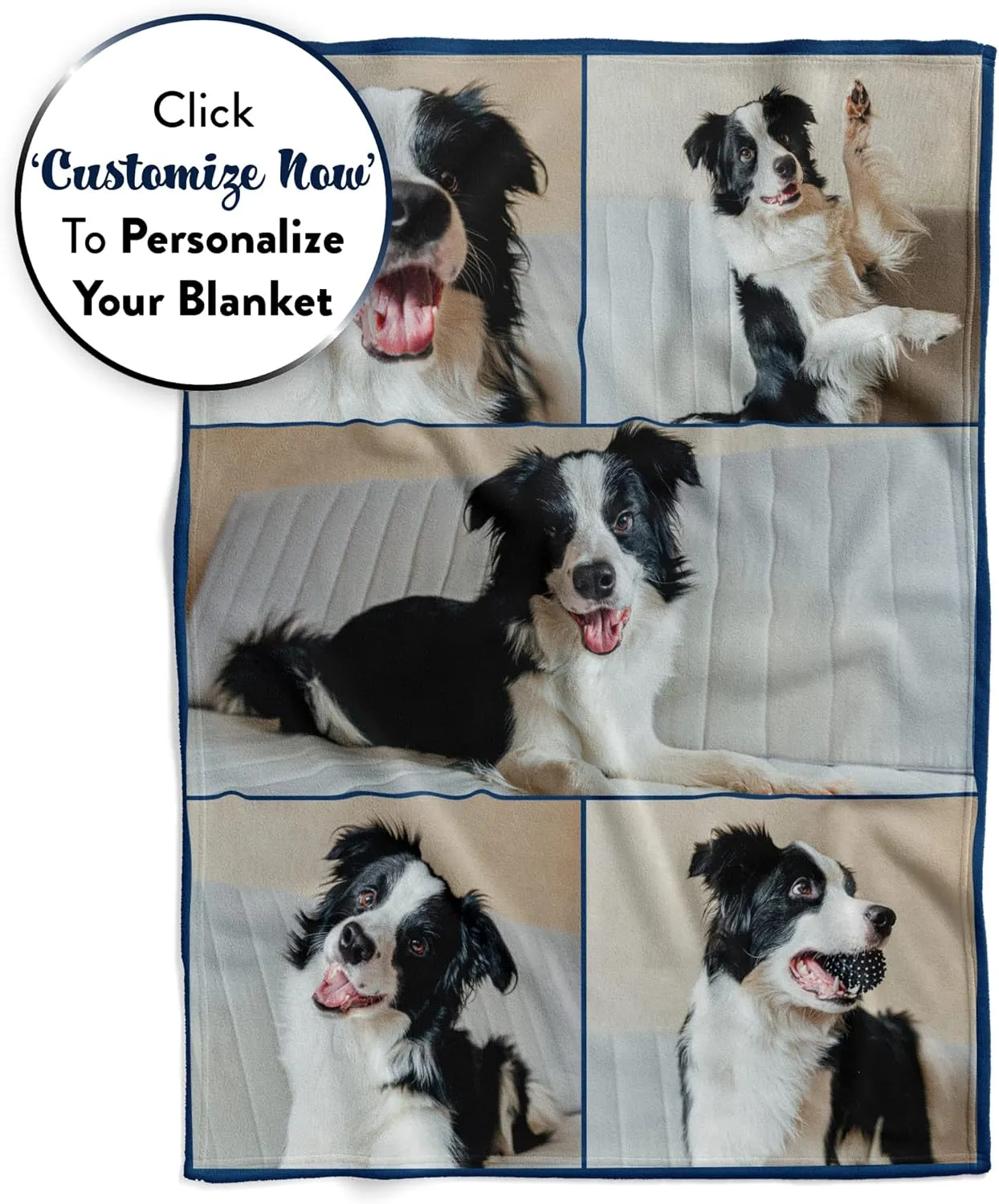Ships Next Day, Custom Blanket with Picture - Printed in USA, Personalized Photo Blanket (Fleece  50x60)