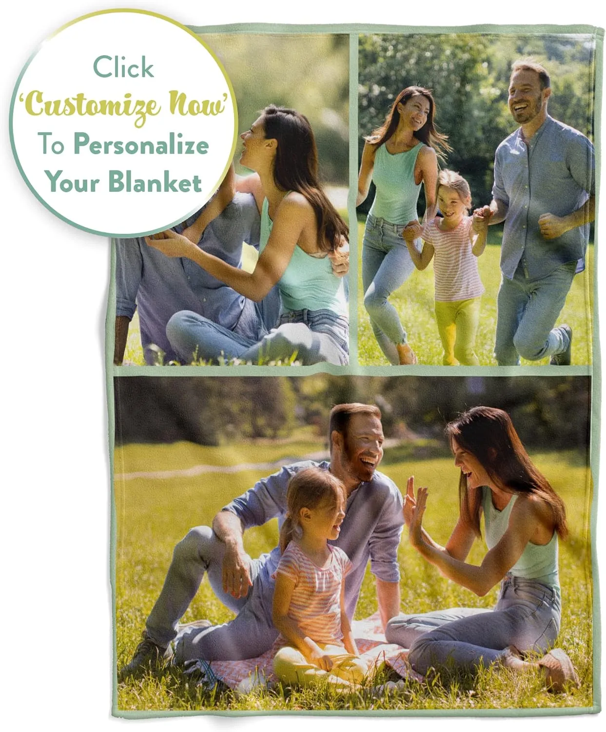 Ships Next Day, Custom Blanket w/Picture - Printed in USA, Personalized Photo Blanket (Fleece  50x60)