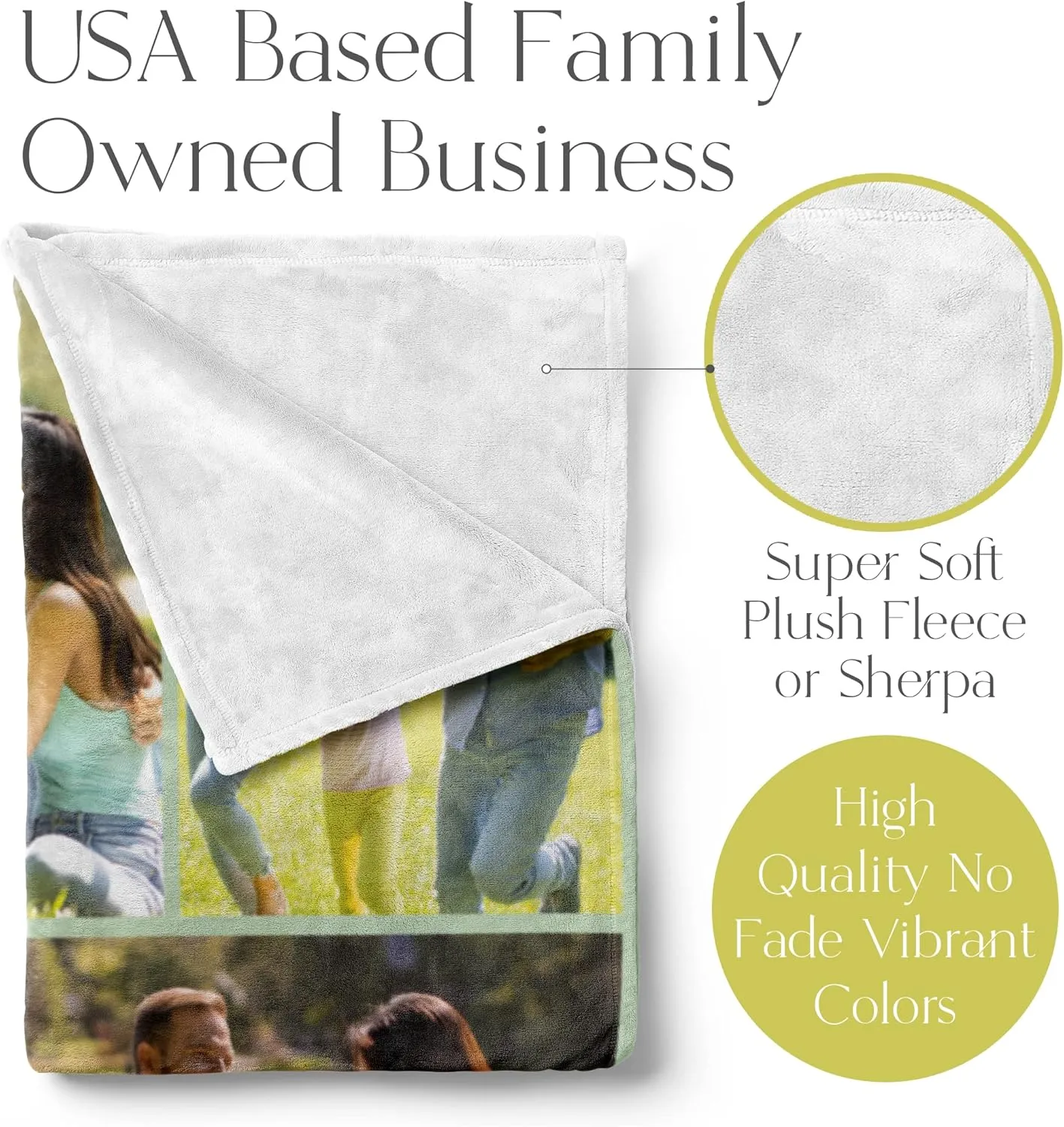 Ships Next Day, Custom Blanket w/Picture - Printed in USA, Personalized Photo Blanket (Fleece  50x60)