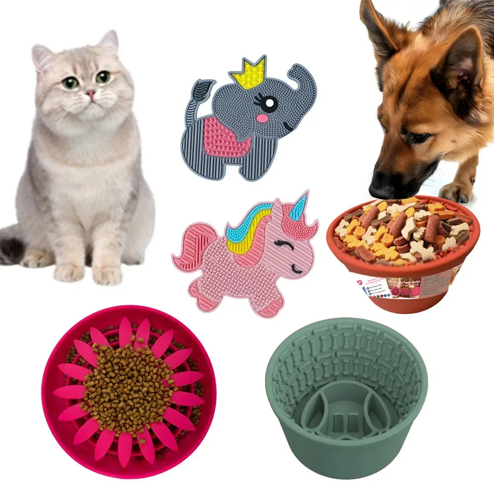 Silicone Slow Feeder for Pets - Anti-Choke Licking Pad for Cats and Dogs