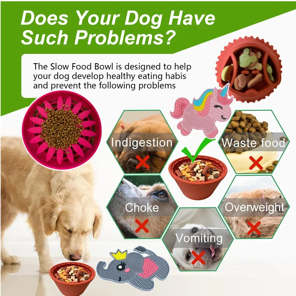 Silicone Slow Feeder for Pets - Anti-Choke Licking Pad for Cats and Dogs