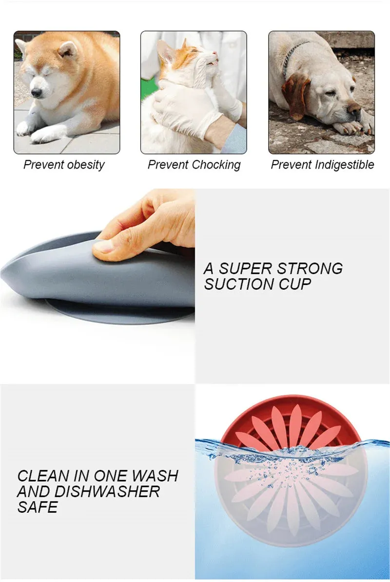 Silicone Slow Feeder for Pets - Anti-Choke Licking Pad for Cats and Dogs