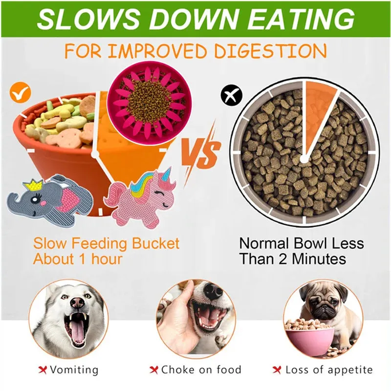 Silicone Slow Feeder for Pets - Anti-Choke Licking Pad for Cats and Dogs