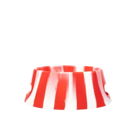 Silipint Silicone Candy Cane Collection Foldable Aqua-Fur Dog Bowl