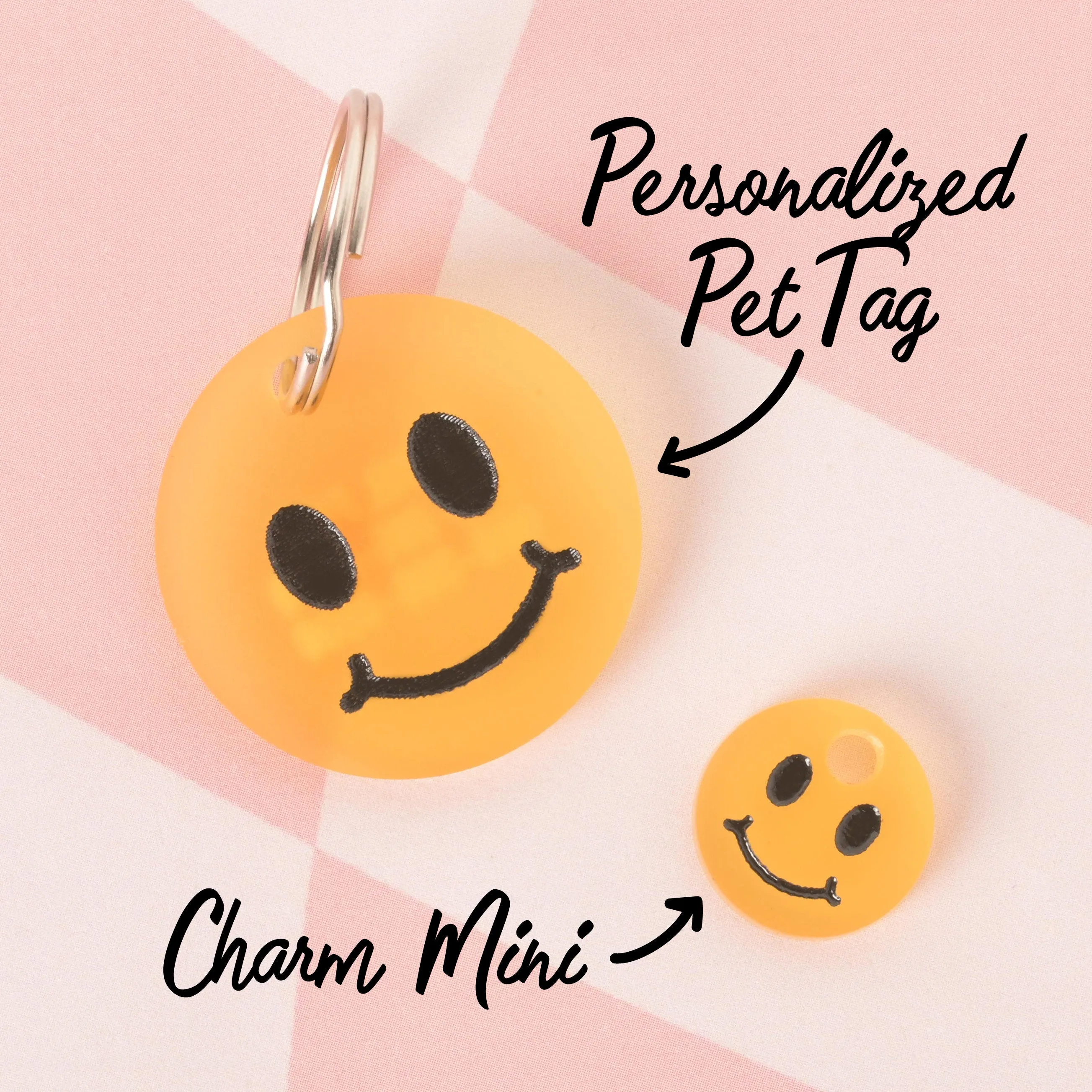 Smiley Face Personalized Pet Tag