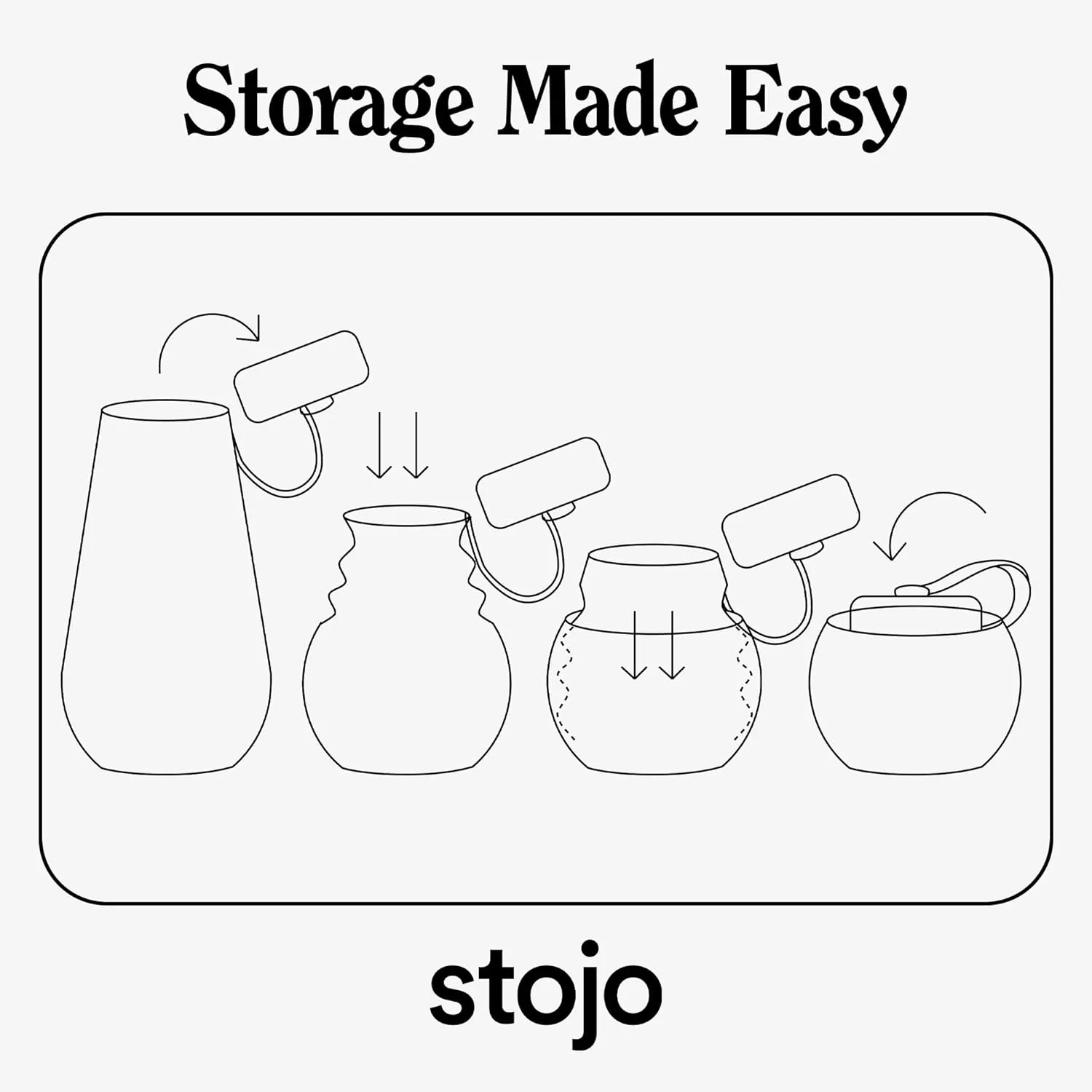 STOJO Collapsible Water Bottle  Carbon Gray, 20oz / 592ml - Leak-Proof Reusable Silicone Travel Cup for Hot & Cold Drinks - Microwave & Dishwasher Safe