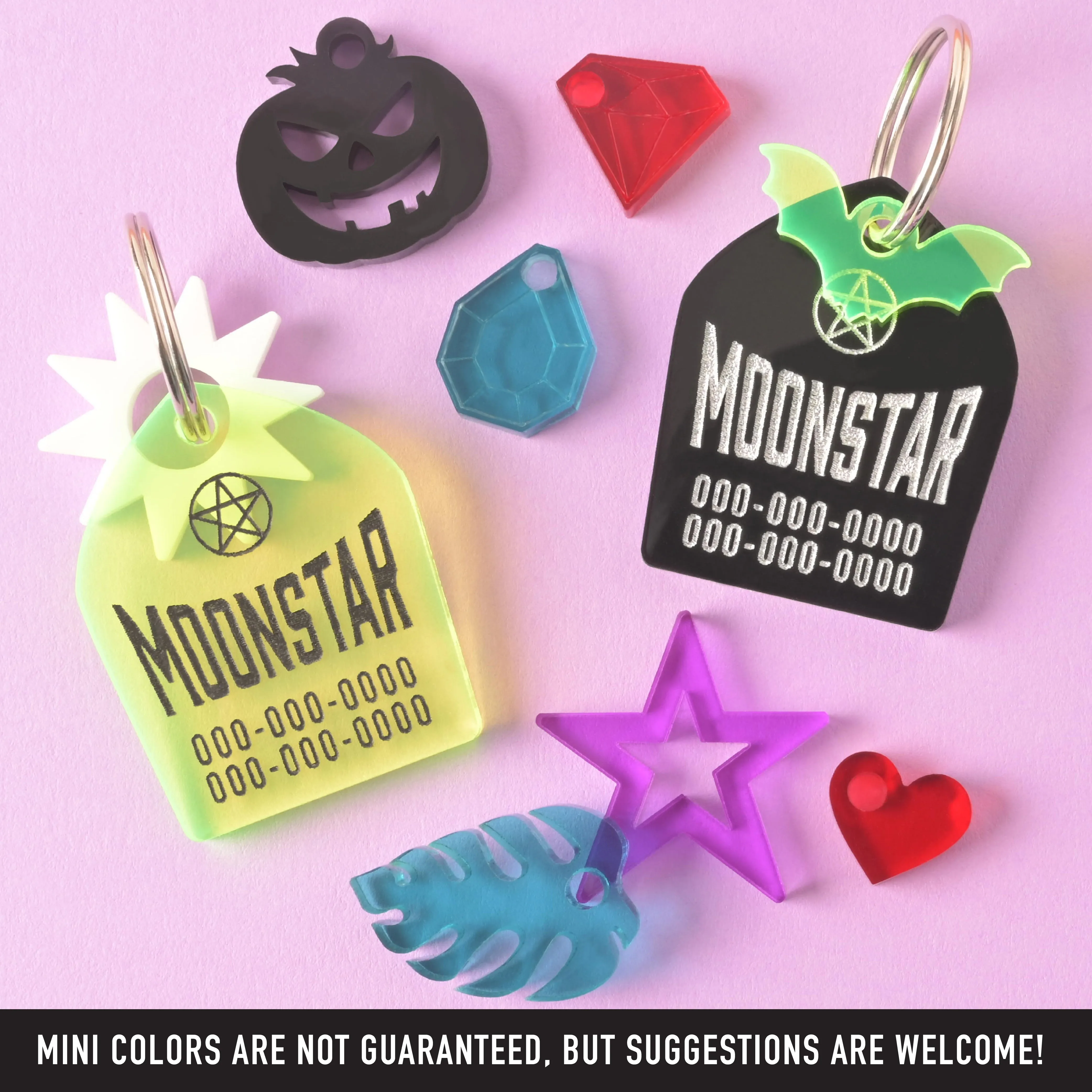 Striking Pentagram, Coffin Shape Personalized Pet Tag