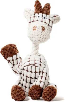 Stuffed Squeaky Plush Dog Toys - Adorable Animal Designs with Soft Cotton Filling, Fun Noisy Toys for Small, Medium & Large Dogs (White - Giraffe)