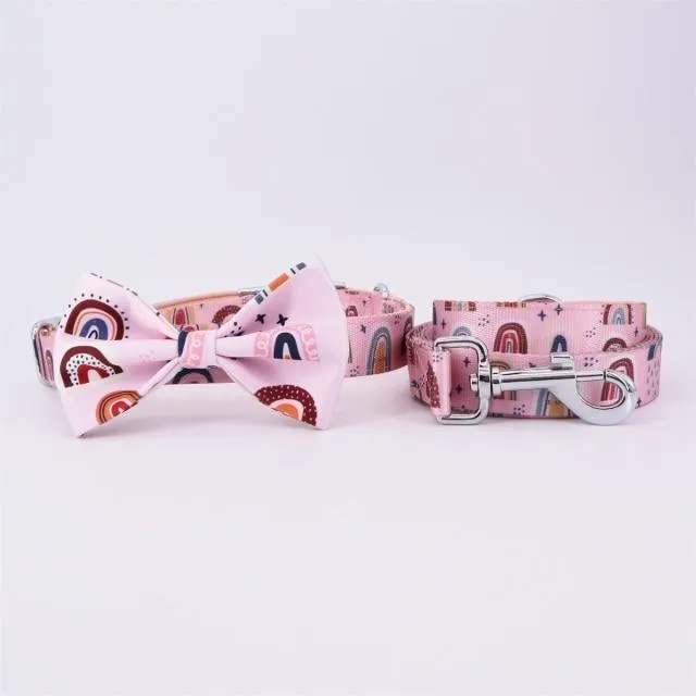 Trendy Rainbow personalized SET: Collar Harness Leash Set