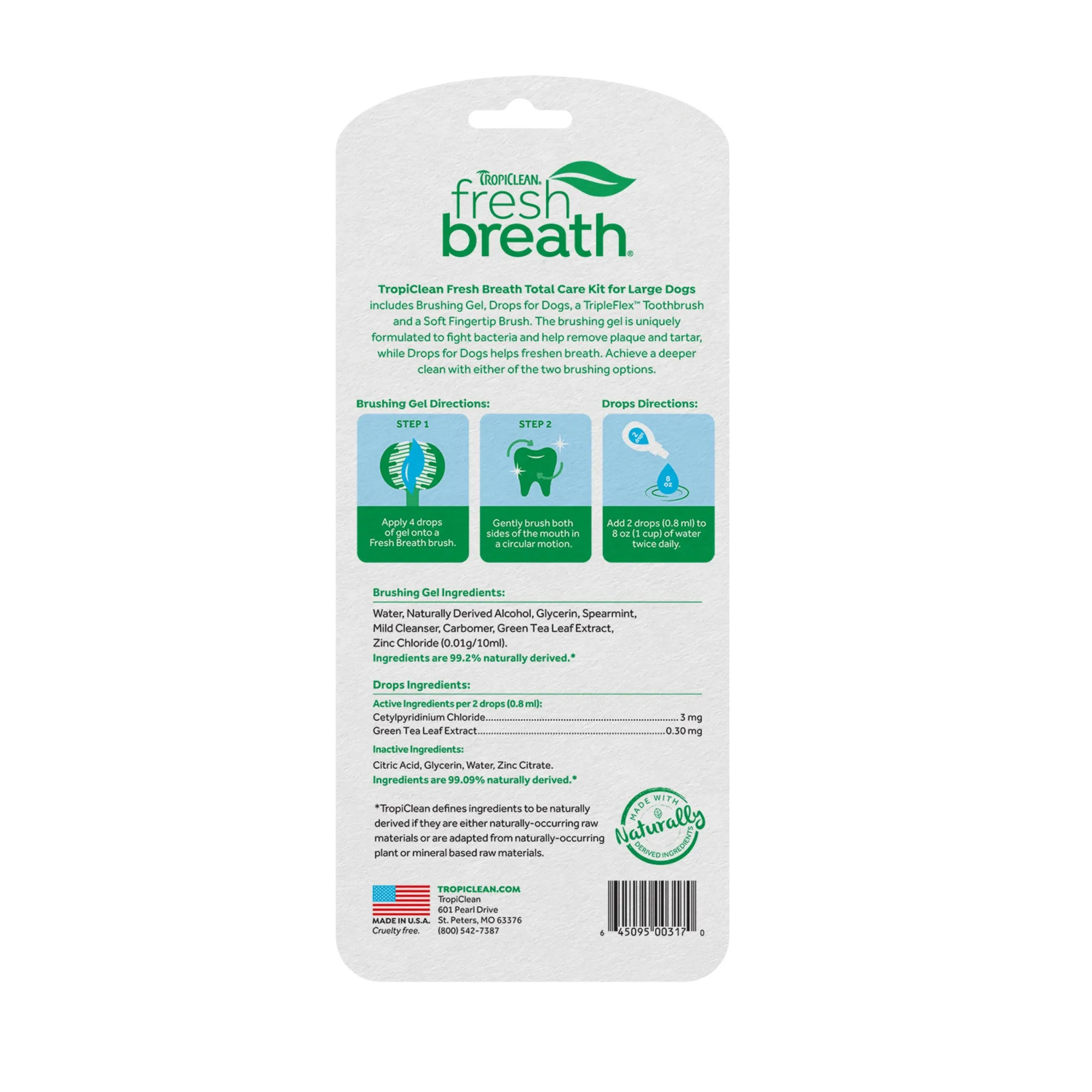 Tropiclean Fresh Breath Advanced Whitening Oral Care Kit