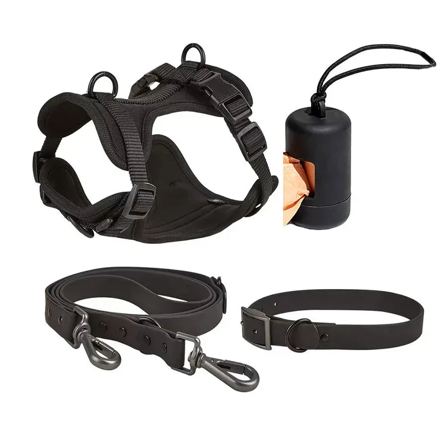Waterproof Dog Collar Set – Leash, Collar & Waste Bag Holder for Dogs