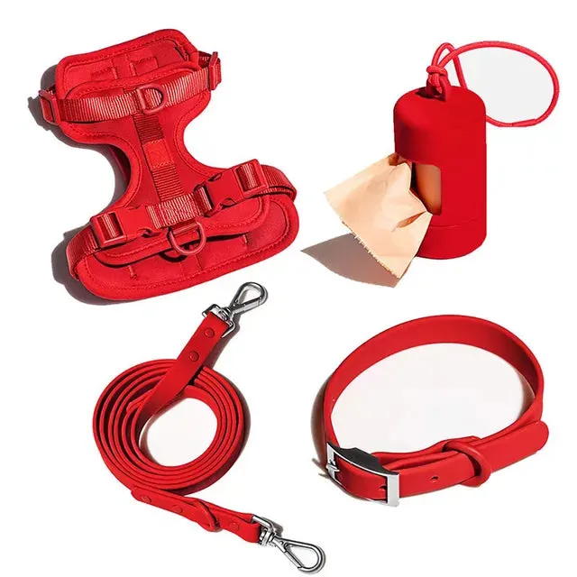 Waterproof Dog Collar Set – Leash, Collar & Waste Bag Holder for Dogs
