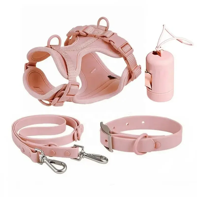 Waterproof Dog Collar Set – Leash, Collar & Waste Bag Holder for Dogs