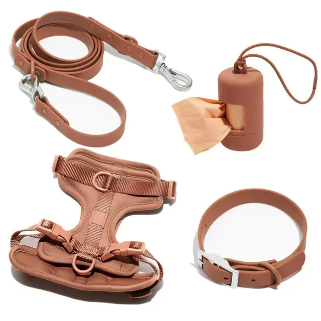 Waterproof Dog Collar Set – Leash, Collar & Waste Bag Holder for Dogs