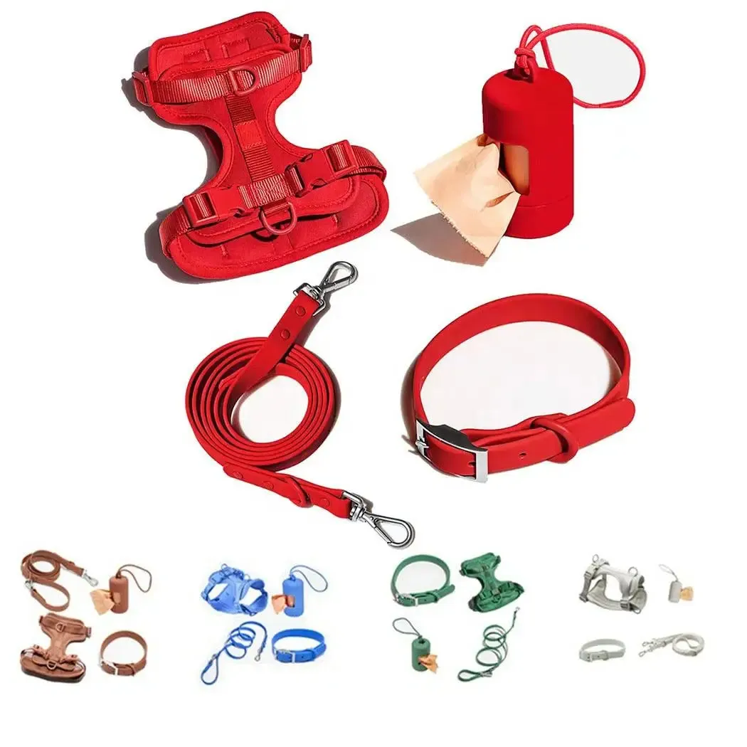 Waterproof Dog Collar Set – Leash, Collar & Waste Bag Holder for Dogs