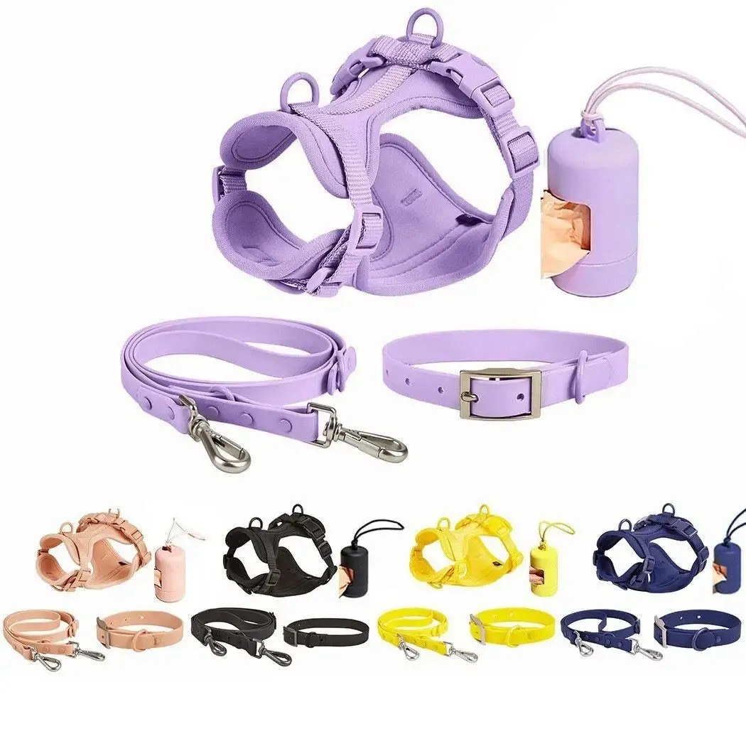 Waterproof Dog Collar Set – Leash, Collar & Waste Bag Holder for Dogs