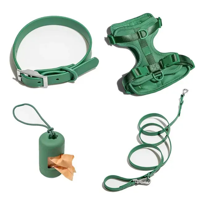 Waterproof Dog Collar Set – Leash, Collar & Waste Bag Holder for Dogs