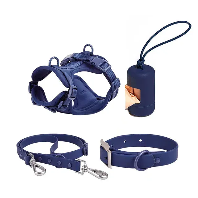 Waterproof Dog Collar Set – Leash, Collar & Waste Bag Holder for Dogs