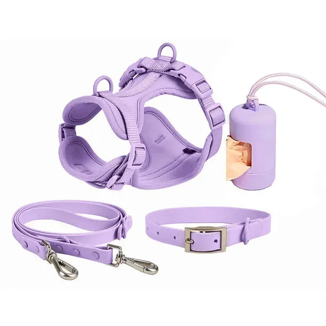 Waterproof Dog Collar Set – Leash, Collar & Waste Bag Holder for Dogs