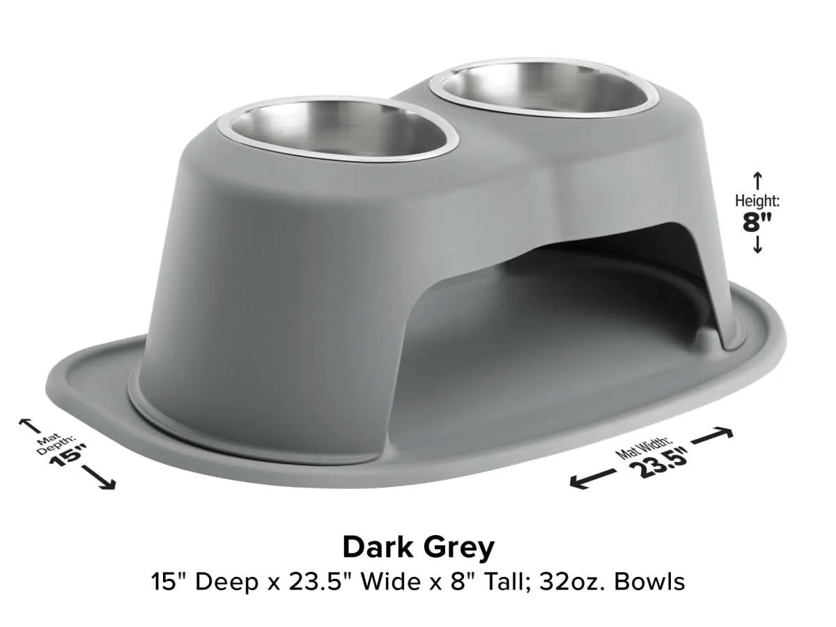 WeatherTech Double High Pet Feeding System - 8" with 32 oz Stainless Steel Bowls