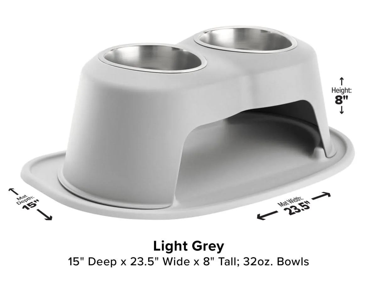WeatherTech Double High Pet Feeding System - 8" with 32 oz Stainless Steel Bowls