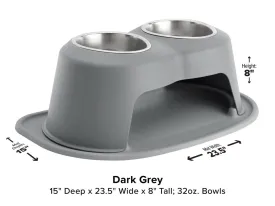 WeatherTech Double High Pet Feeding System - 8" with 32 oz Stainless Steel Bowls